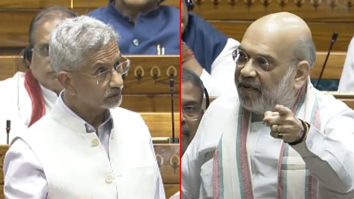 Amit Shah lashed out at the Opposition in Parliament after they repeatedly interrupted External Affairs Minister S Jaishankar during his statement on Operation Sindoor.
